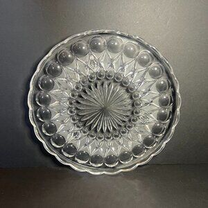 Vintage German Bleikristall PbO Crystal Glass Round Cake Plate Platter Tray 12"